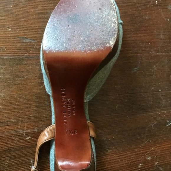 Ralph Lauren Collection diamond grey wool platform heels 7.5 - Picture 2 of 4